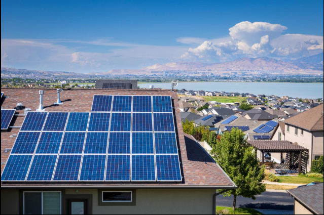 residential solar panels installed on rooftop in Los Angeles sunlight