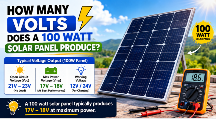 how-many-volts-100-watt-solar-panel-produce
