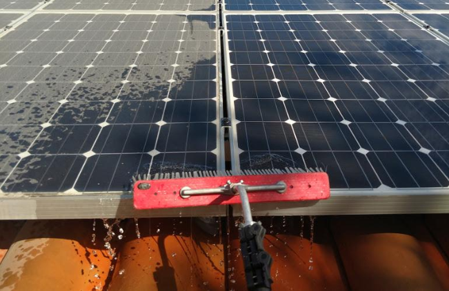 Rotating Brush for Cleaning Solar Panels