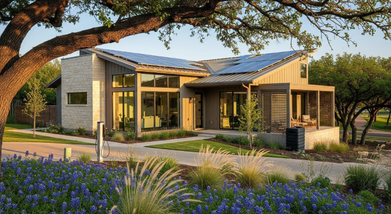 Solar panels on a Texas home