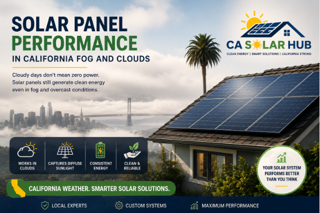 solar panel performance fog california